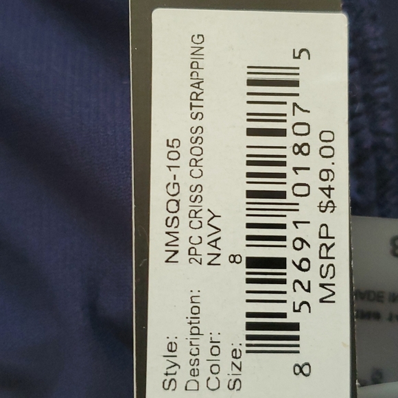 NWT Nicole Miller navy blue swim suit with high waisted bottoms size 8 - Picture 5 of 10